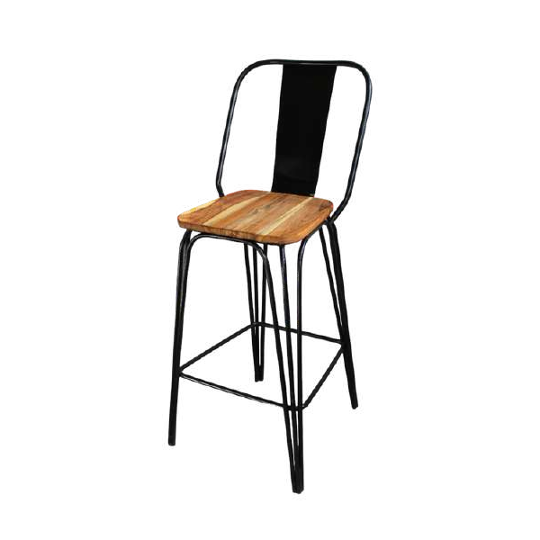 Banco Tolix con Asiento de Parota