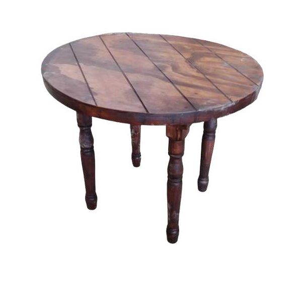 Mesa Circular Triplay Pata Torneada 4 Personas
